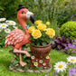 Outdoor Garden Sculpture Flamingo Flower Pot Planter