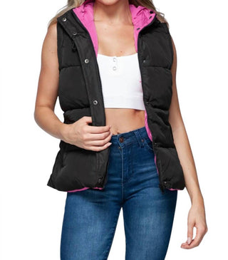 Snobbish - Hooded Vest With Snap And Zip Closure