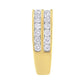 10K Yellow Gold Two-Row Diamond Band Ring (1 Cttw, J-K Color, I1-I2 Clarity) - Size 6