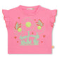 Billieblush - Kid's Bab Flounced Sleeve Tee With Flowers & Butterflies