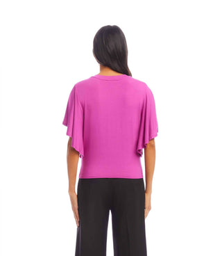 Karen Kane - Flutter Sleeve Drape Front Top