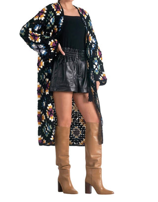 Elan - Valentina Granny Square Sweater Cardigan