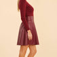 Dolce Cabo - Faux Leather and Knit Turtleneck Dress
