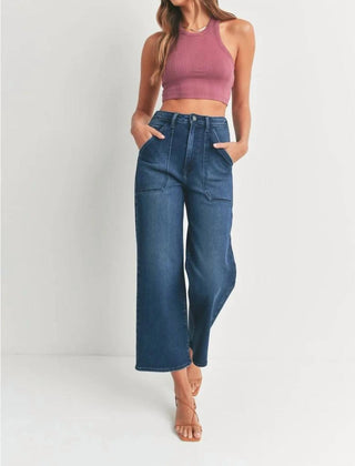 Just Black Denim - Cargo Pocket Cropped Jeans