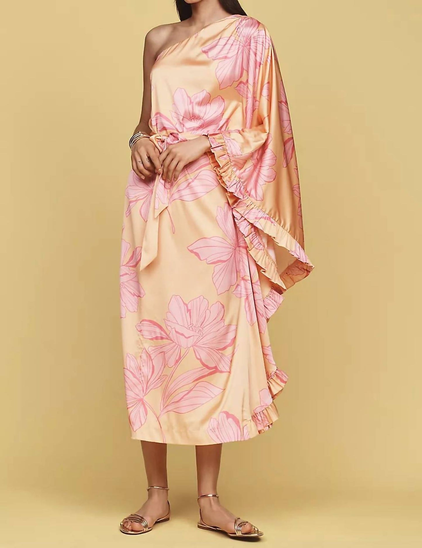 Hutch - One Shoulder Ruffle Maxi Dress