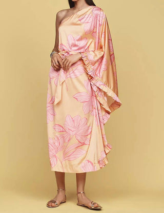 Hutch - One Shoulder Ruffle Maxi Dress