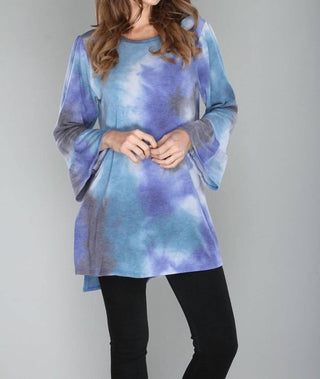 Crepas - Ruffle Sleeve Tie Dye Tunic