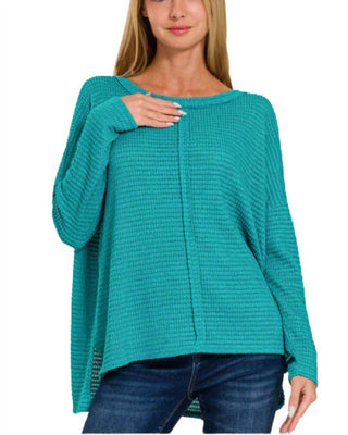 Zenana - Center Seam Waffle Knit Top