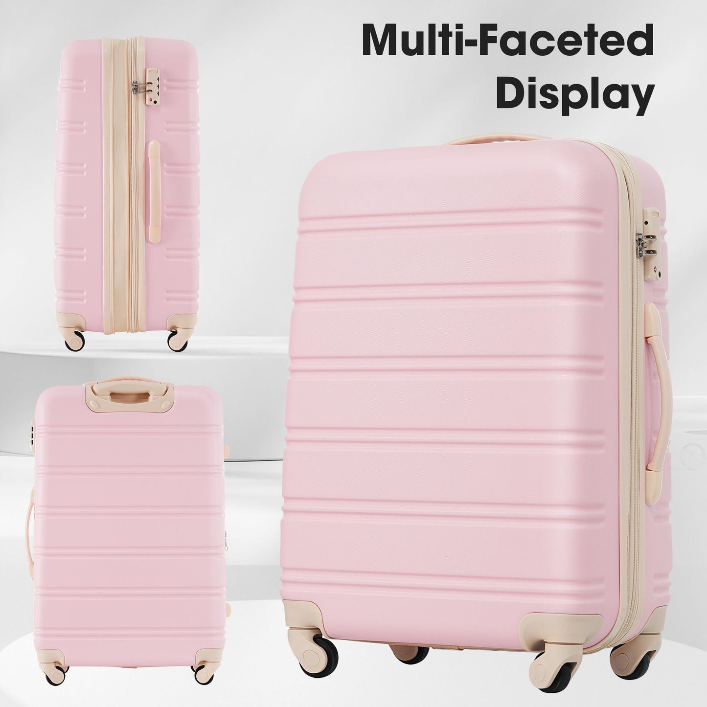 3 Piece Luggage Set Hardside Spinner Suitcase with TSA Lock