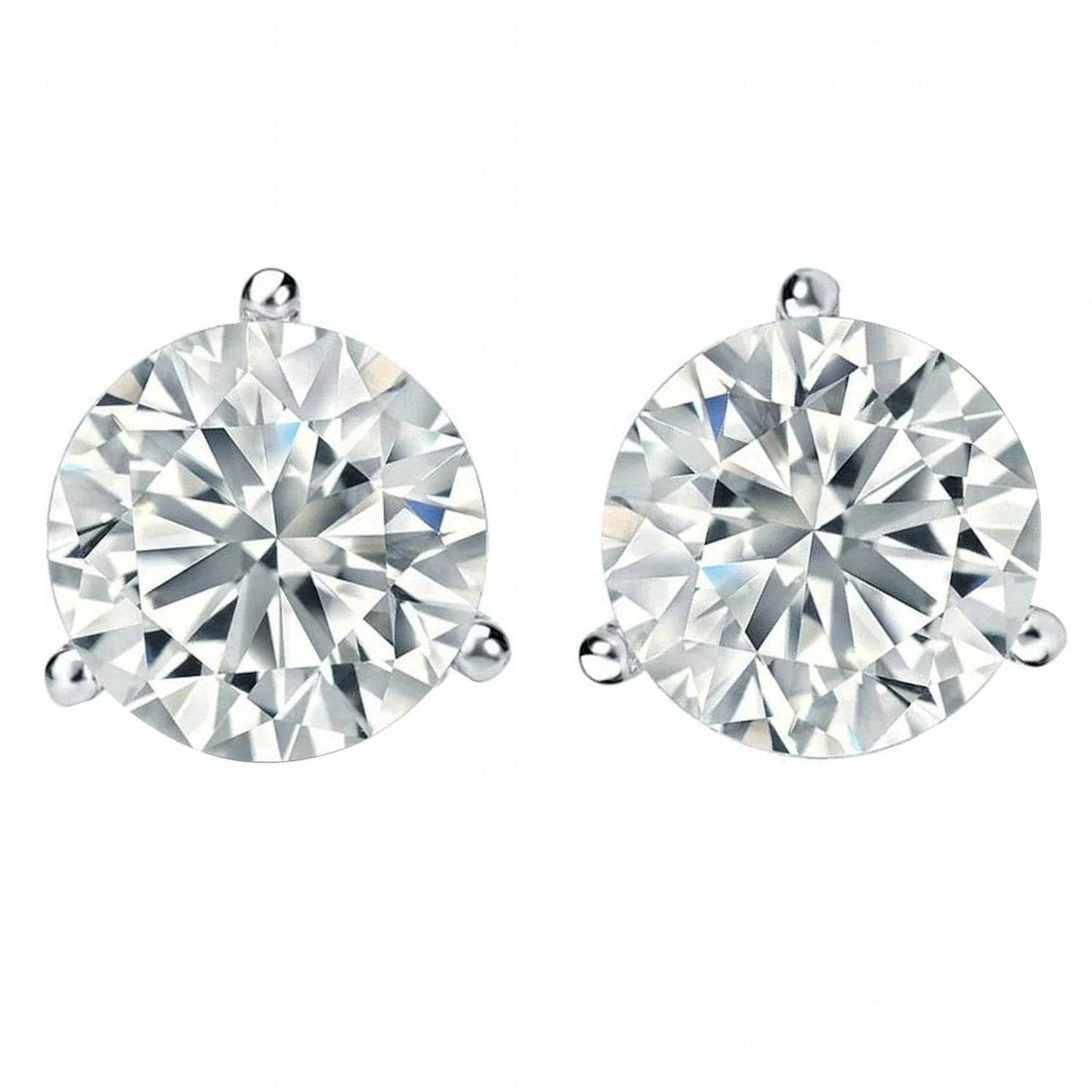 Diana M Jewels - 2.00 Cts Round Lab Stud Earrings