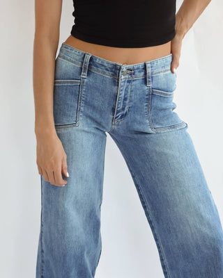 Just Black Denim - Slim Wide Leg Jeans