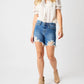 Judy Blue - Mid Rise Destroy Fray Hem Denim Shorts - Plus