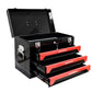 Portable 20" Steel Tool Box With 3 Drawers And Metal Latch Closure