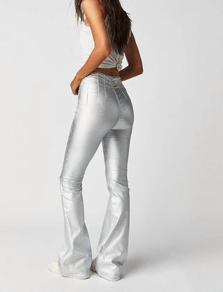 Free People - Jayde Metallic Flare Jeans