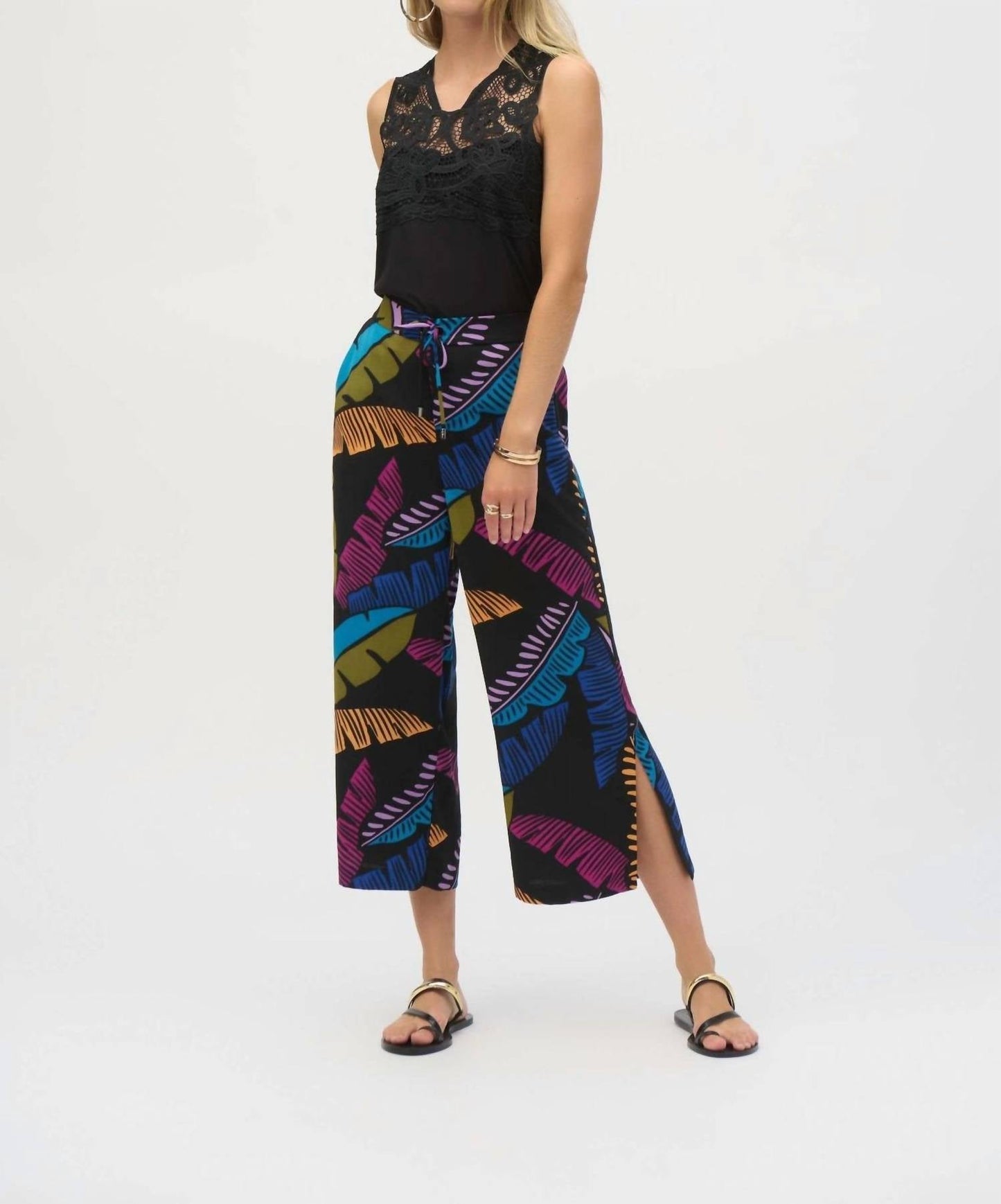 Joseph Ribkoff - Floral Drawstring Trousers