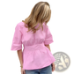 Backless Short Sleeve Tie Back Cotton Blouse