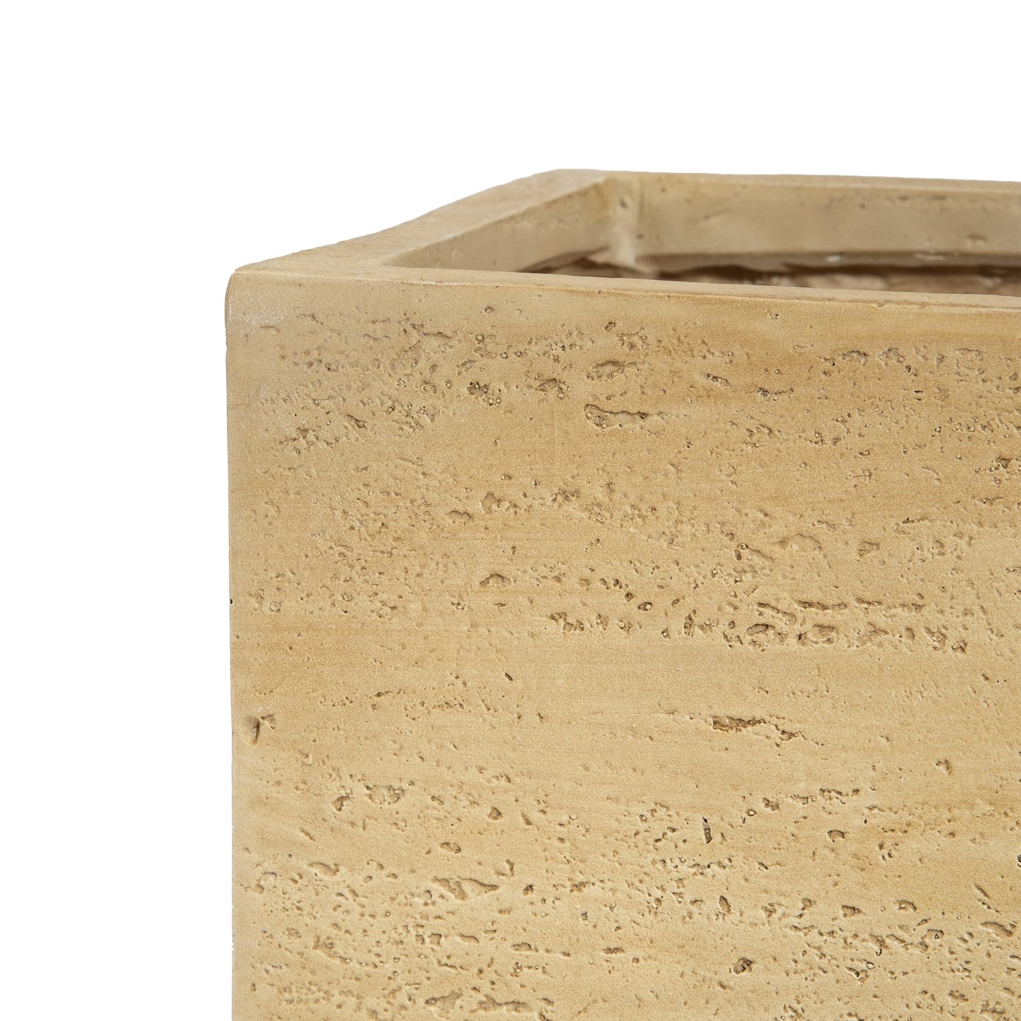 MGO Handmade Rectangle Planter Box, Travertine Beige