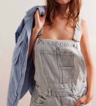 Free People - We The Free Good Luck Striped Overalls