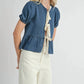 Sadie & Sage - Archives Peplum Tie Front Top