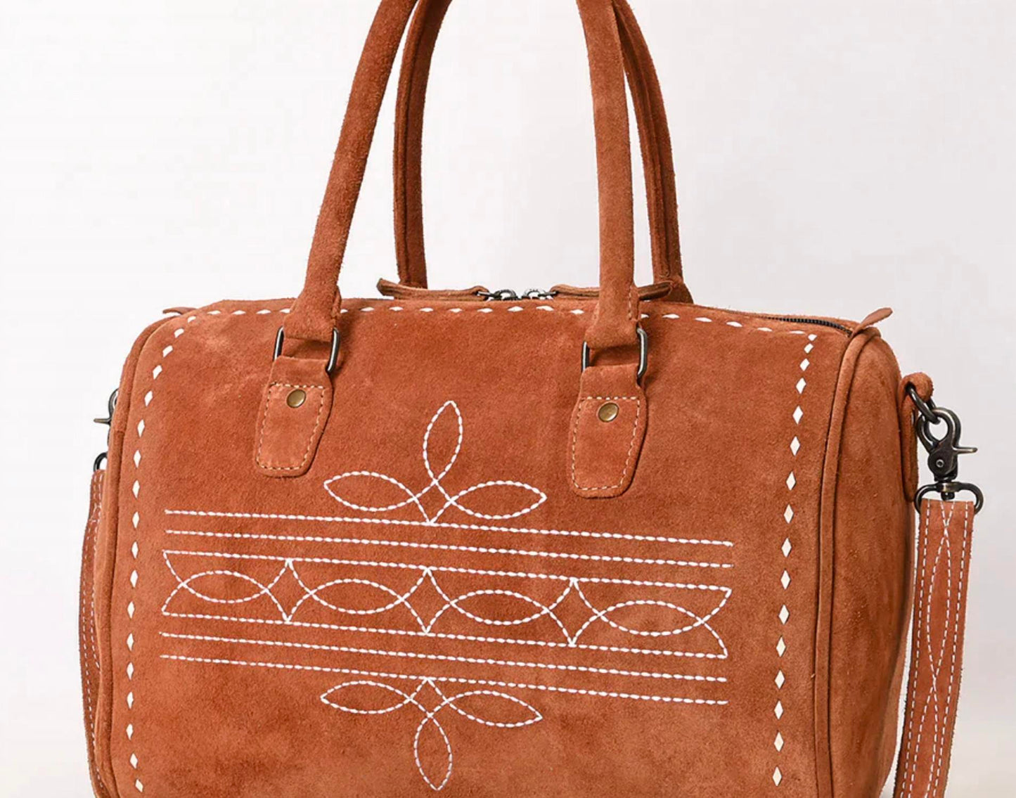 American Darling - Women's Boot Stitch Speedy Leather Bag