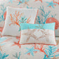 7 Piece Cotton Sateen Comforter Set Coral California King