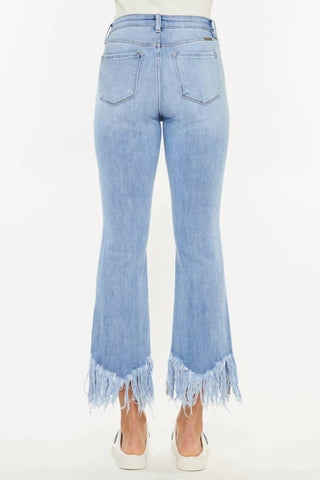 Kancan - Women's High Rise Crop Bootcut Denim Pants