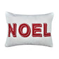 White & Natural “NOEL” Sherpa Holiday Pillow
