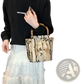 Bamboo Handbag with Tassel and Forest Pattern Canvas