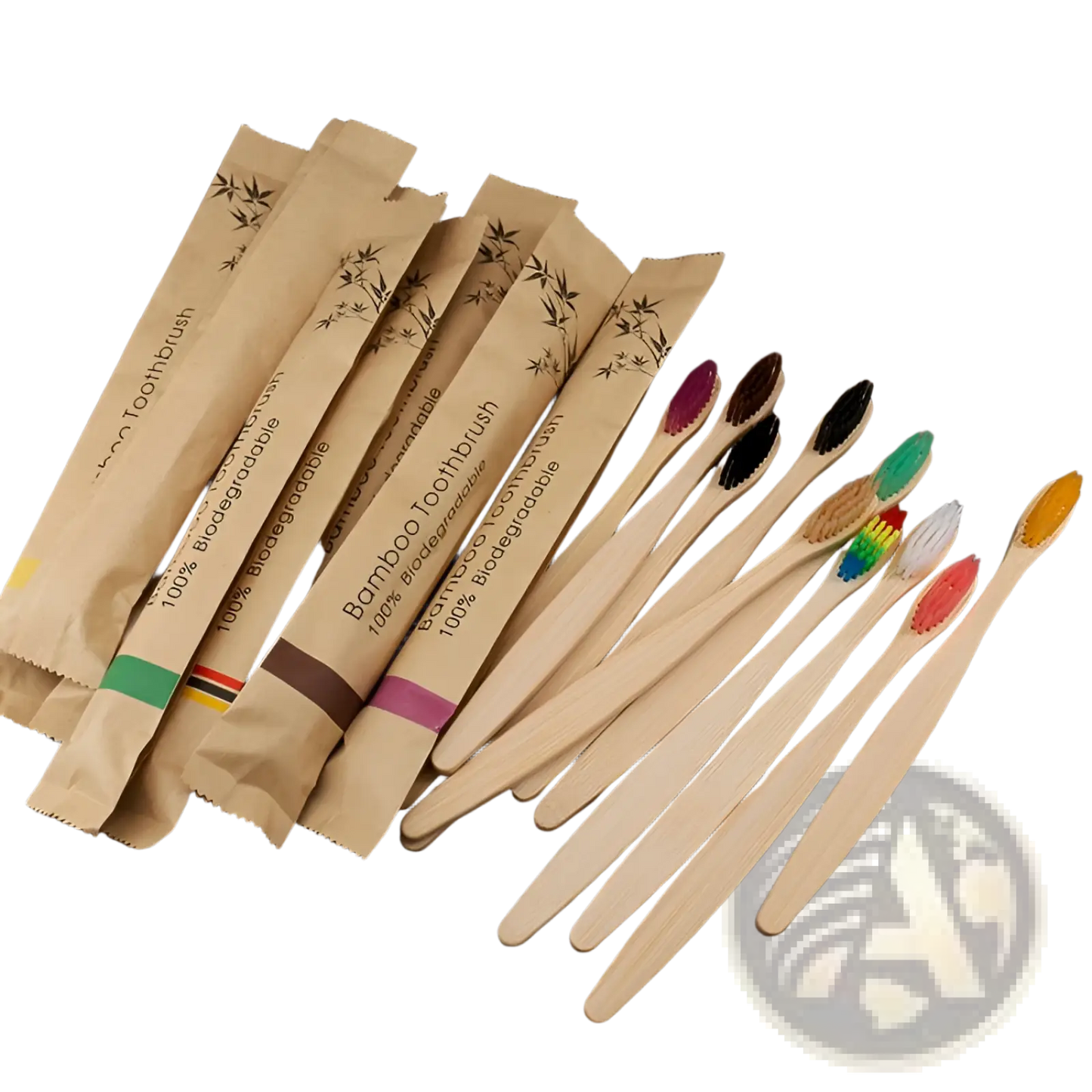 Bamboo Toothbrush Set 10 Pack Soft Bristle Eco Friendly