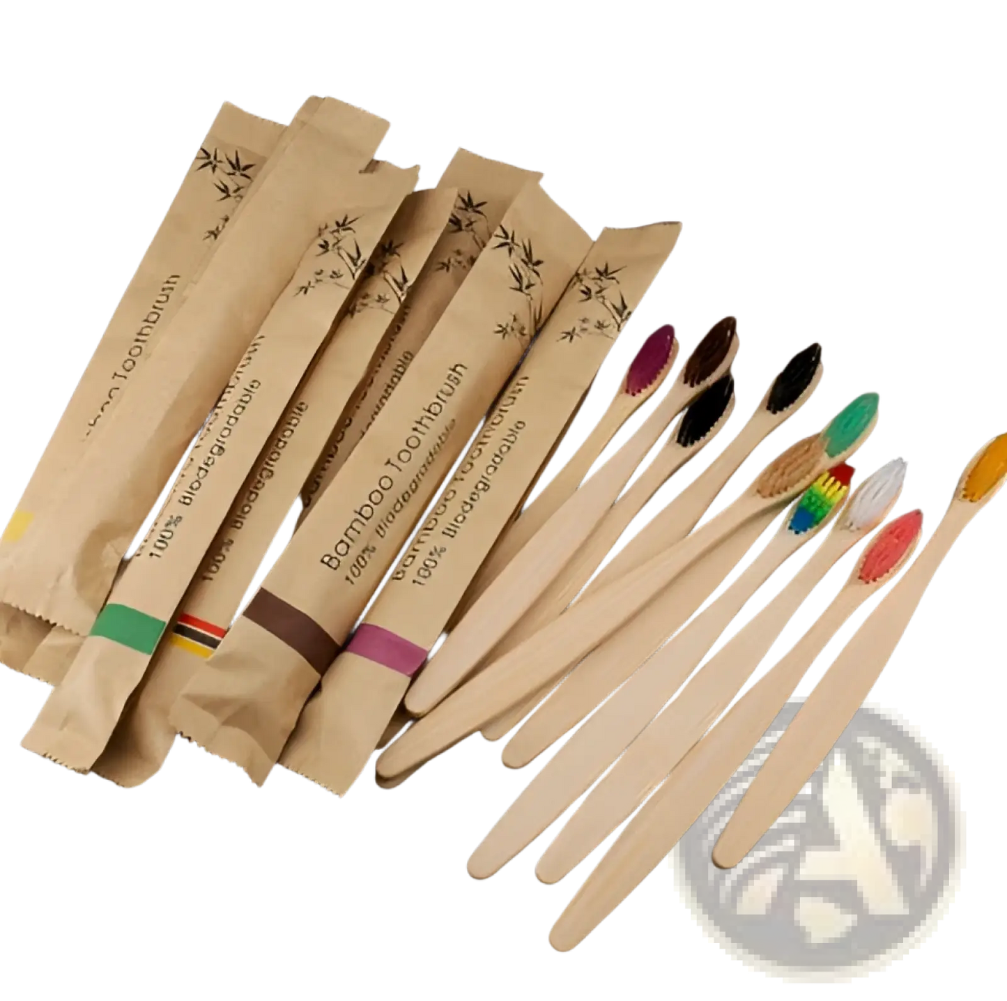 Bamboo Toothbrush Set 10 Pack Soft Bristle Eco Friendly
