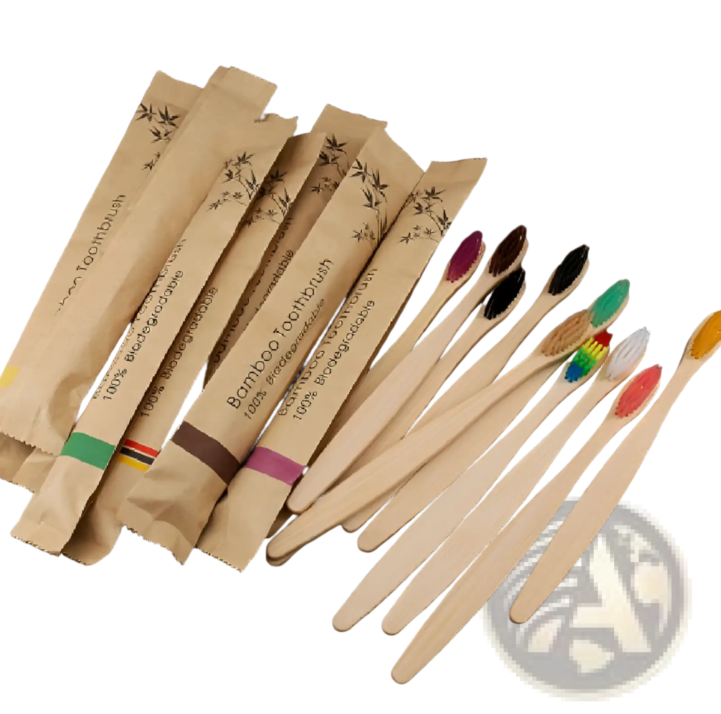 Bamboo Toothbrush Set 10 Pack Soft Bristle Eco Friendly
