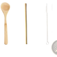 Bamboo Utensil Set with Checkered Travel Roll Case
