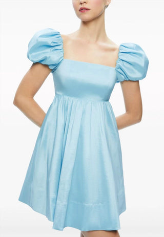 Alice + Olivia - Sharilyn Puff Sleeve Tie Back Mini Dress