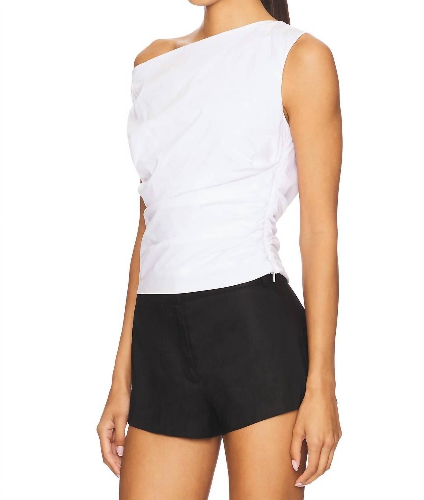Good American - Poplin Off Shoulder Top