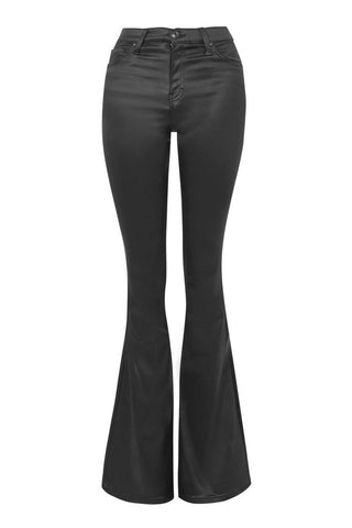 Topshop - Jamie Flare Moto Sateen High Waisted Stretch Jeans