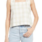 Madewell Linen Blend Sunside Button Back Crop Top in Natural Linen Yd, Size 4