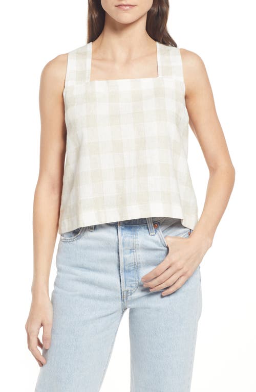 Madewell Linen Blend Sunside Button Back Crop Top in Natural Linen Yd, Size 4