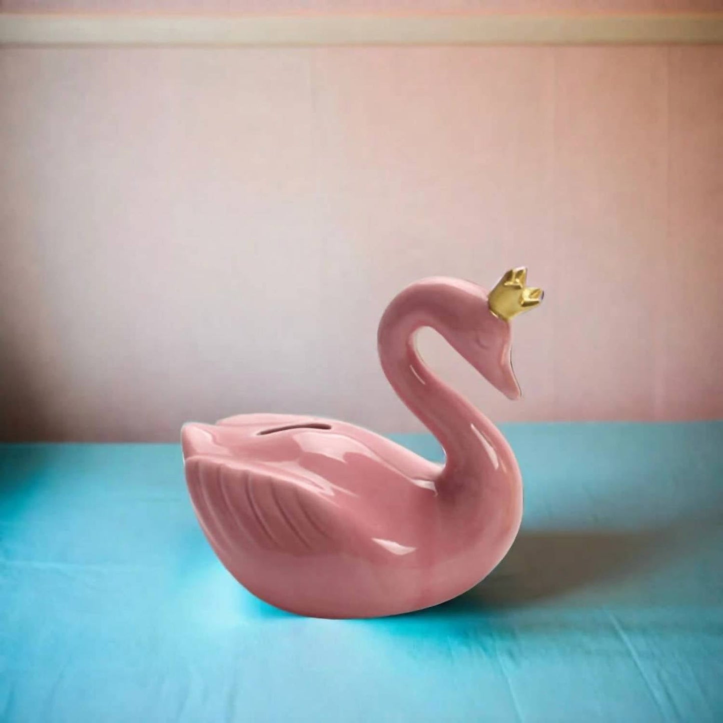 Creative Gifts International - Ceramic Swan with Crown Bank