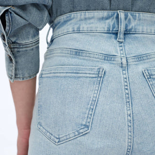 Bayeas - Rhinestone Patchwork Wide Leg Jeans