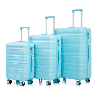 3-Piece Luggage Set – 20" / 24" / 28" ABS Spinner Suitcase with 360° Wheels & Combination Lock (Blue)