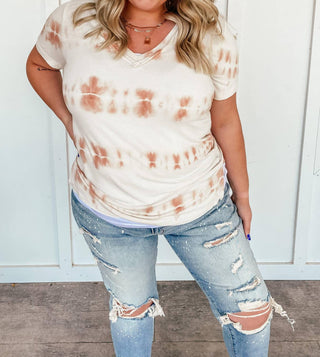 Pol - Sierra Striped Tie Dye Tee - Plus