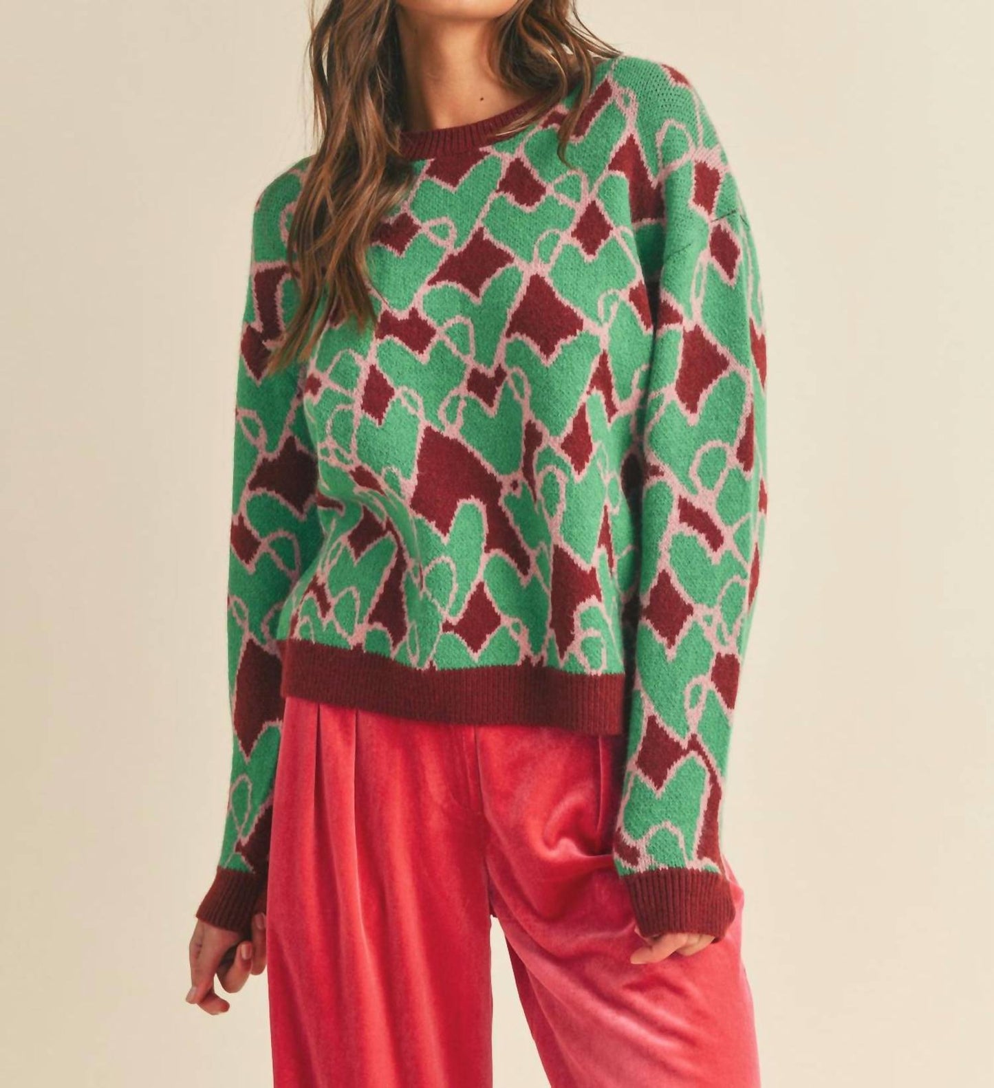 &Merci - Heart Knit Sweater