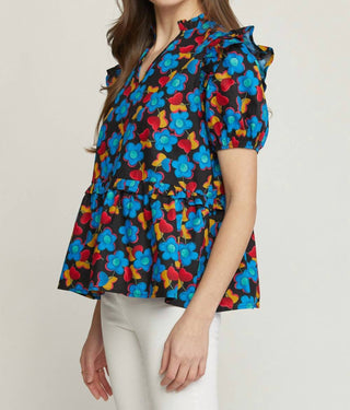 Entro - Floral & Ruffle Top