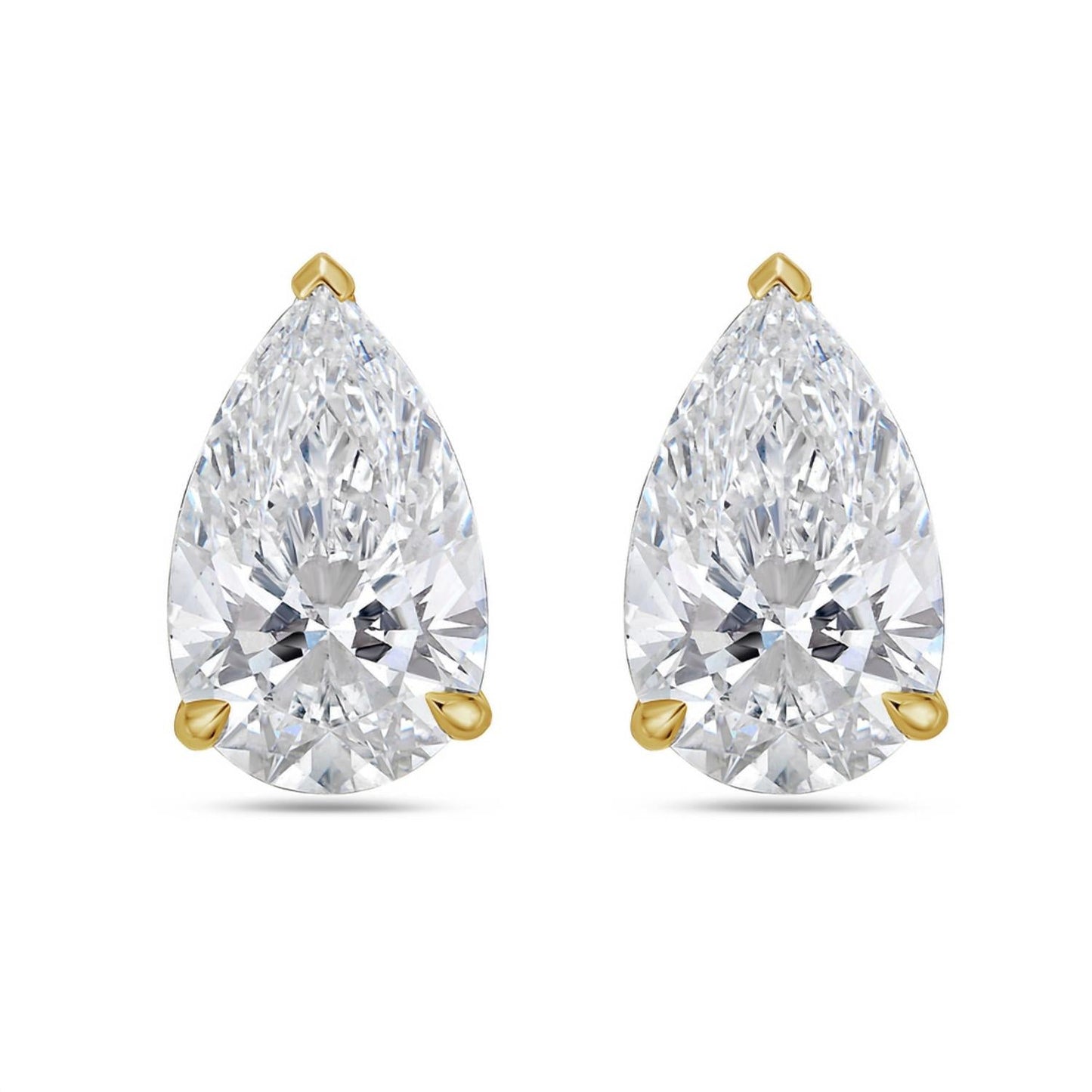 Diana M Jewels - 4.00 Cts Lab Grown Pear Cut Stud Earrings