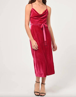 Adelyn Rae - Zana Velvet Cowl Neck Slip Dress