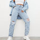 Prettylittlething - Wash Distressed Mom Jeans