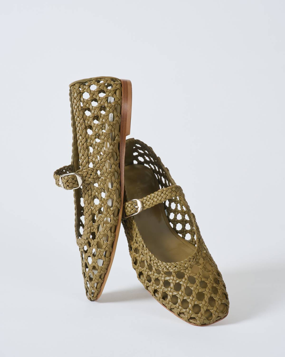 Le Monde Béryl - Mary Jane Woven Leather Flats