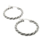 Allyanna Gifts - Women's Rhodium Beaded Twisted Round Hoop Earrings