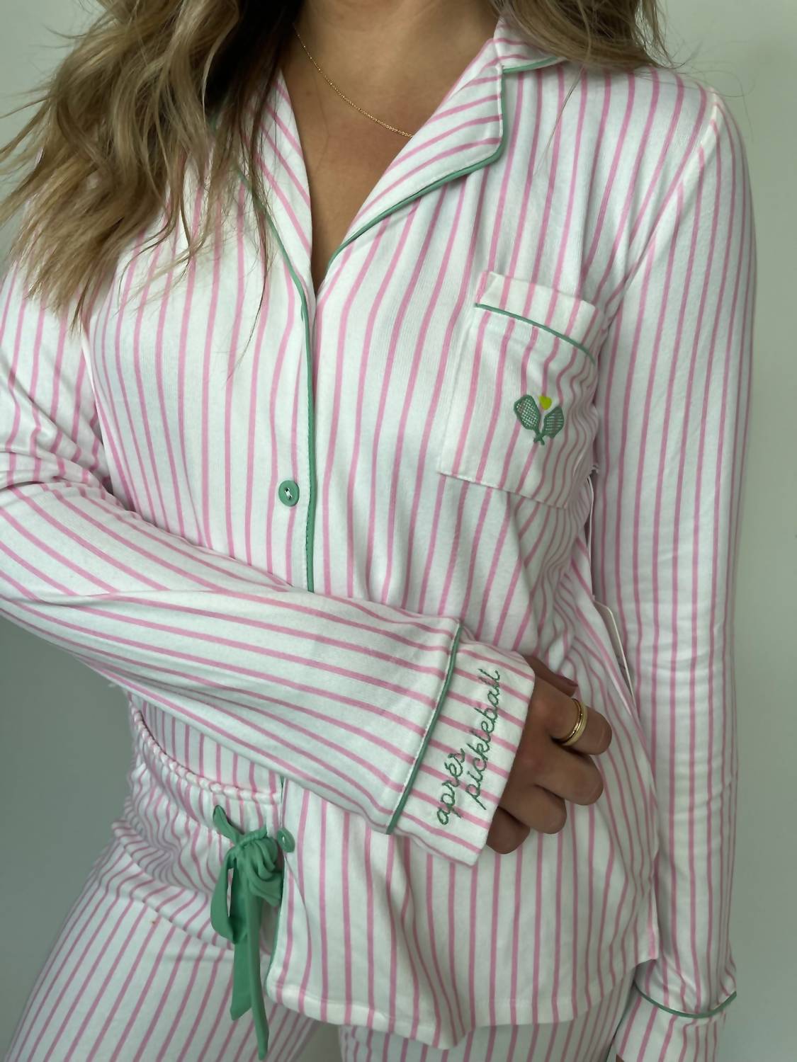 Pj Salvage - Happiest On The Court Pickleball Striped Pajama Set