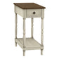 Accent End Table with 2 Tiers and Storage Drawer